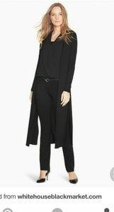 White House Black Market Knit Black Duster